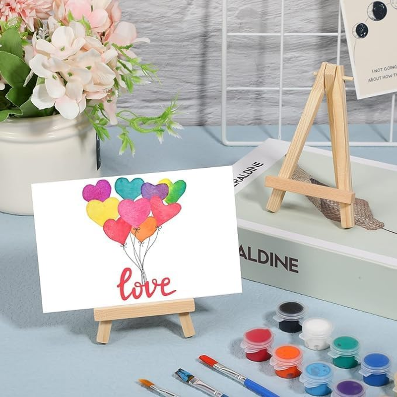 20 Pack Easel for Painting Small Tabletop Wood Easels for Painting Canvas Stand Mini Arts Crafts Painting Easel Portable Photo Picture Display Sign Holder for Artist Adults Kids Students image number 1