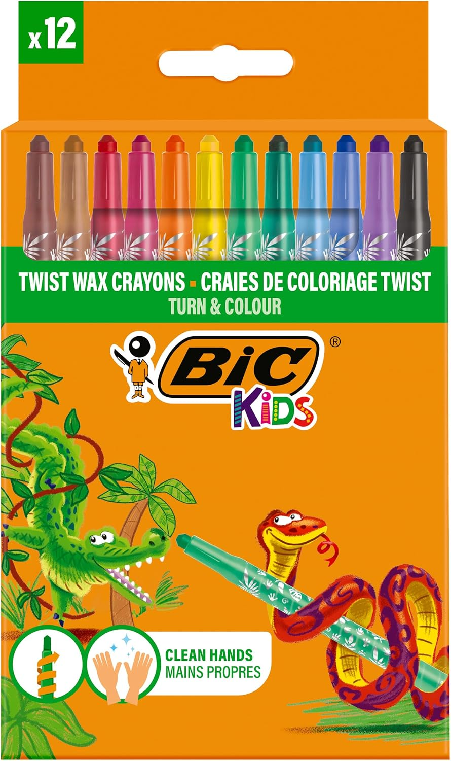 BIC 8805082 Kids Turn and Colour Crayons - Assorted Colours, Pack of 12 image number 6