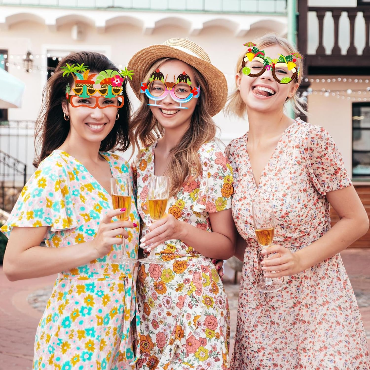 WELANE Hawaiian Funny Eyeglasses, 8 PCS Party Paper Glasses Frame for Summer, Beach, Party Supplies (About 13 X 15.5 X 12.56Cm/5.11 X 6.10 X 4.94In) image number 3