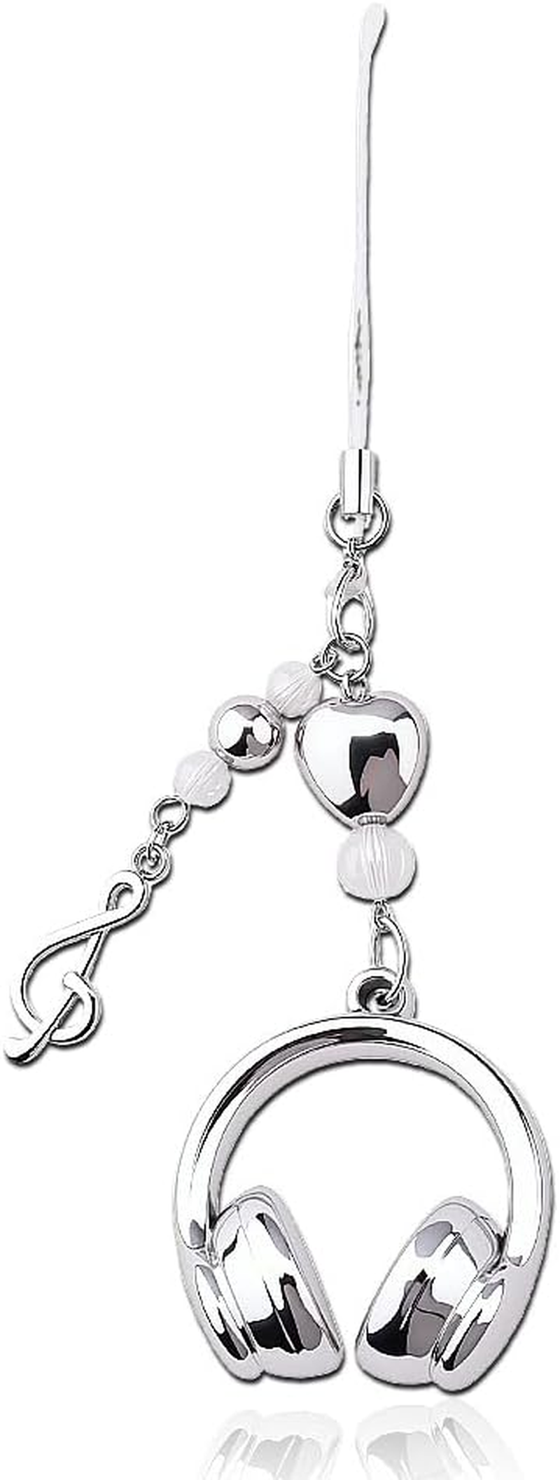 Music Note Headphone Phone Charm for Backpack Bag Accessory Charms for Dj Music Lover Keychain for Musician Christmas Birthday Gifts for Brother Sister Headphone Phone Chain Strap Lanyard image number 6