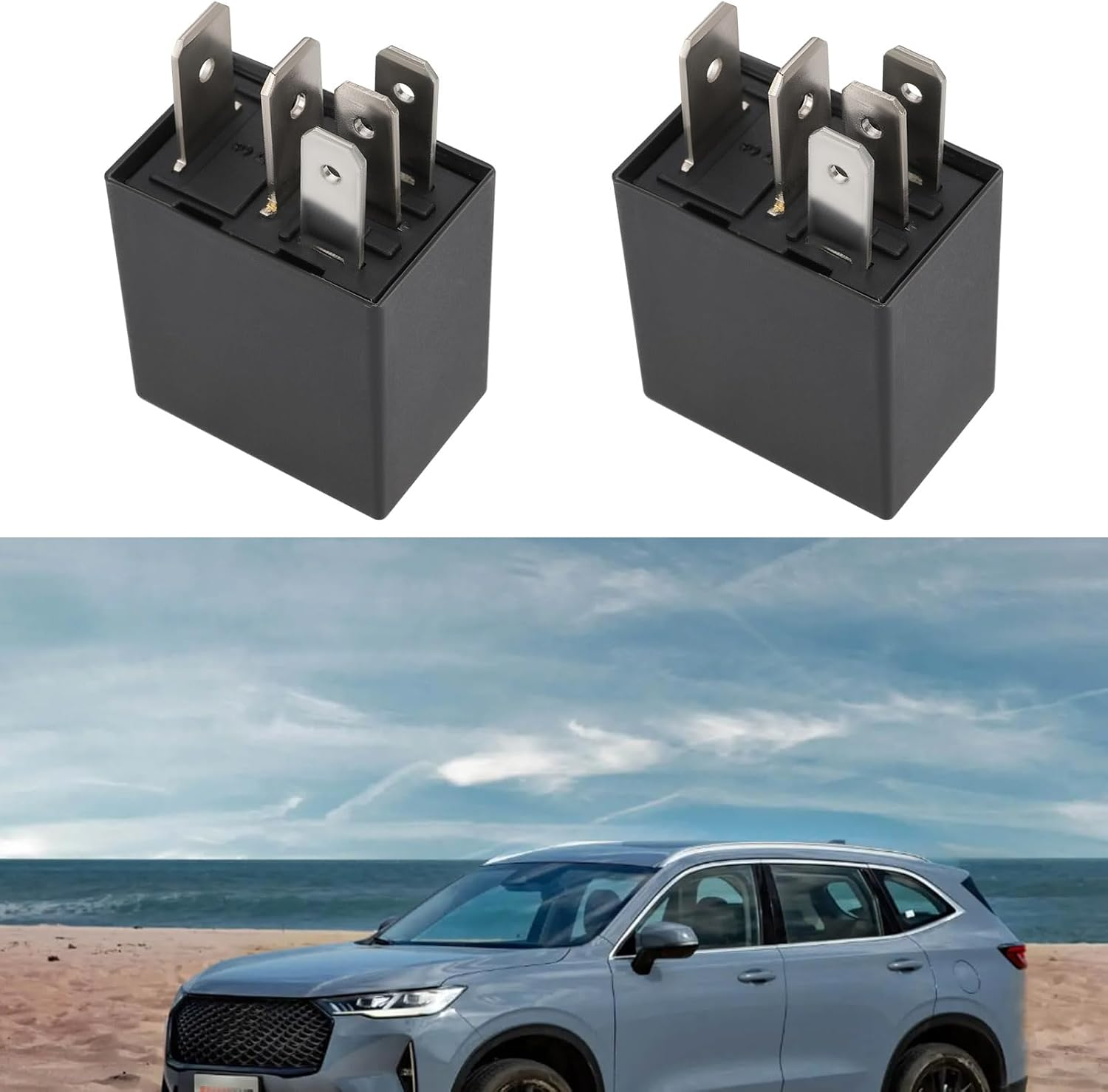Be in Your Mind 2Pcs Micro Relay 5 Contacts Changeover CO 12V 15A 25A 40A Vehicle with Diode Relay Switch 5Pin Automotive Power Relay 95225-2D000,25422819, 6555HJ image number 3