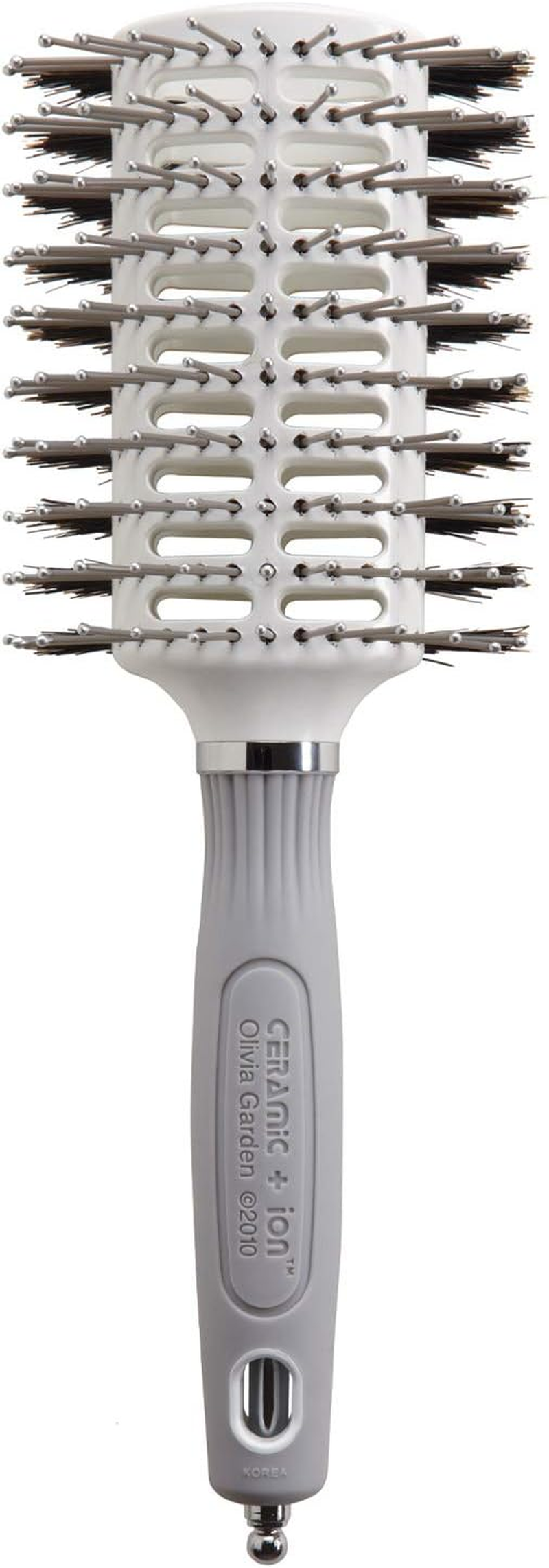 Olivia Garden Turbo Vent Oval Twin & 100% Boar Hair Brush CIOVL-TWINMD (Twin Medium) image number 3