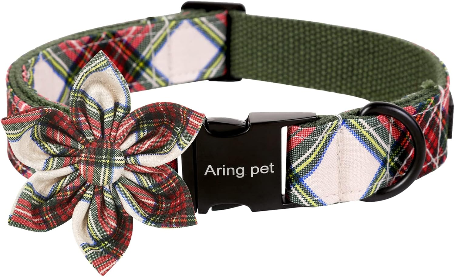 ARING PET Dog Collar with Flower, Dog Collar with Removable Flower, Adorable and Adjustable Christmas Dog Collar for Boy and Girl Dogs.