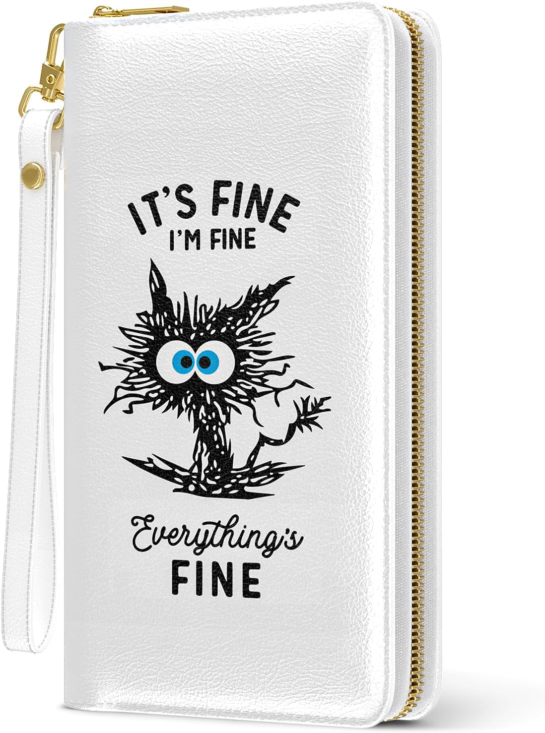 Aiawoxc Womens Wallet, RFID Wristlet Wallets for Women, Ladies Clutch Purses, Large Travel Card Holder with Phone Holder, Fine Cat - A04-Art Style Pattern image number 7