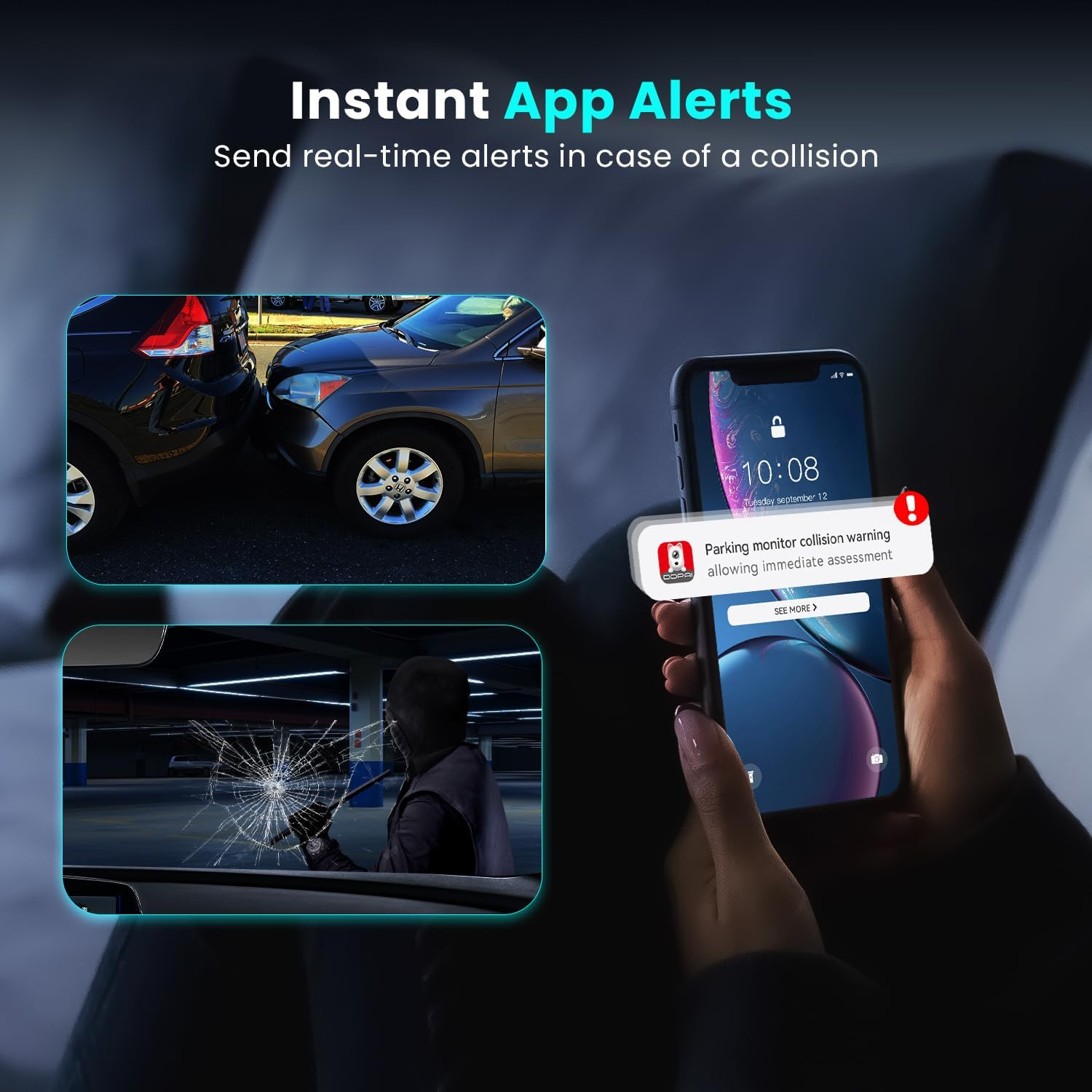 DDPAI Wireless 4G LTE Remote 3 Channel 2160P+1440P+1080P Front Rear inside Dash Cam with Start Reminder Night Vision 5G Wifi APP Control 24 Hours Parking Monitor Support 512GB TF Card, Z60 &Pi;link 4G image number 1