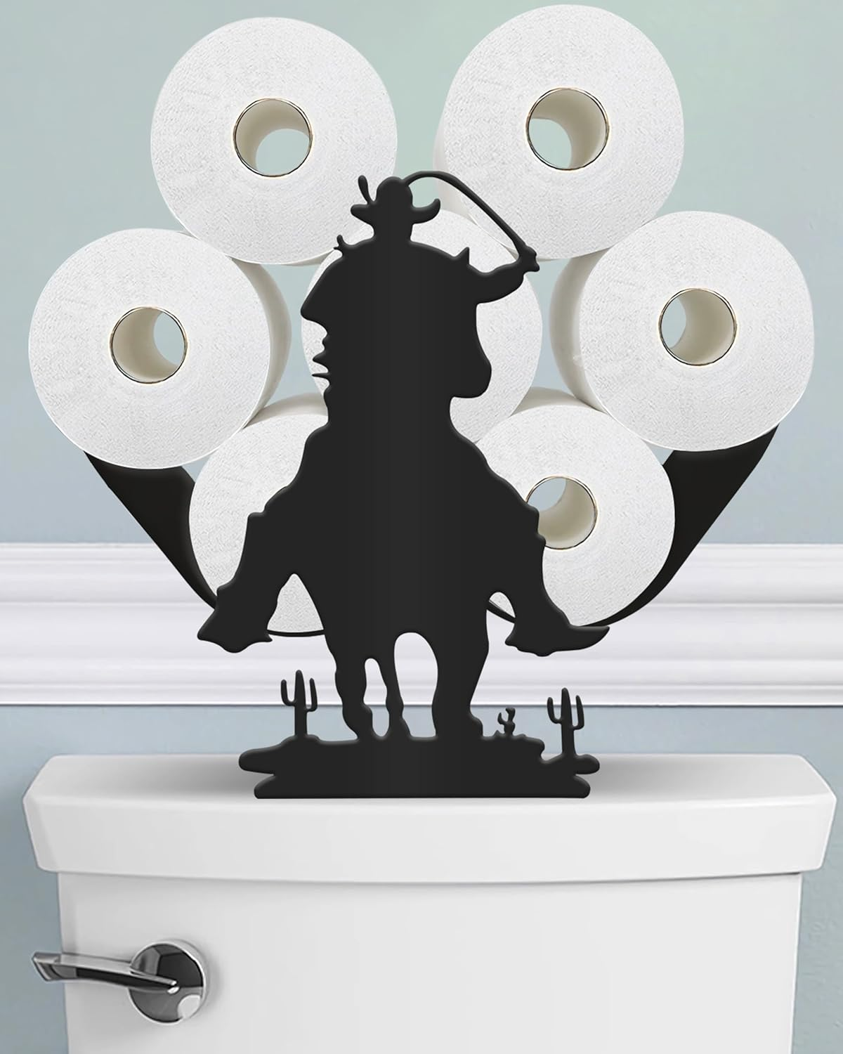 Wigag Dachshund Toilet Paper Holder for Extra 8 Rolls, Wall Mounted Decorative Toilet Paper Storage, Farmhouse Bathroom Accessories Storage Cabinet