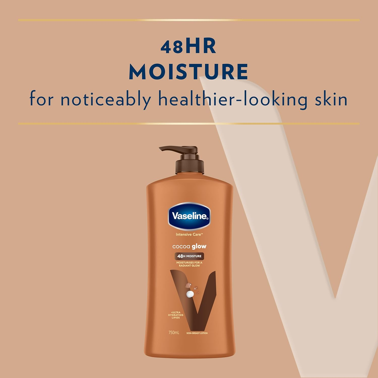 Vaseline Body Lotion Cocoa Glow, 750Ml image number 2