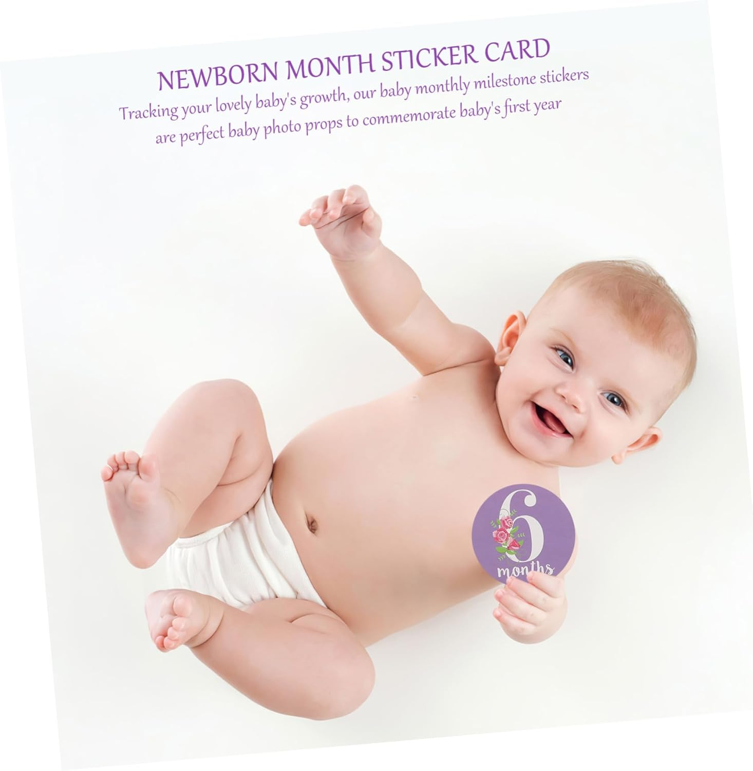 FRCOLOR Baby Milestone Stickers and Newborn Monthly Cards for Infants, 12Pcs Set, Creative Photo Prop Baby Belly Design, Suitable for New Parents and Scrapbook Milestones image number 3