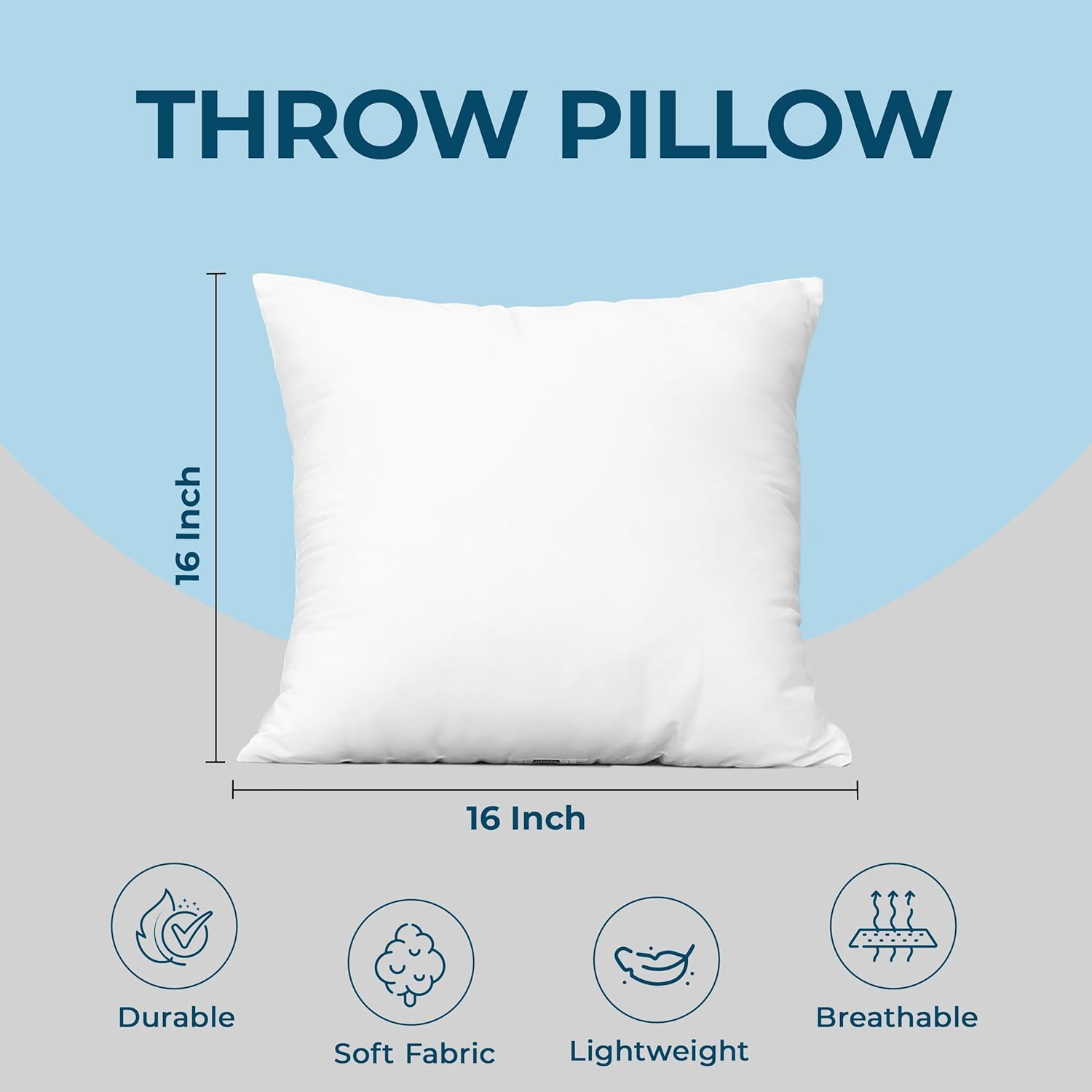 Utopia Bedding Throw Pillows Insert (Pack of 4, White) - Bed and Couch Pillows - Indoor Decorative Pillows (40X40 Cm (Pack of 4)) image number 3