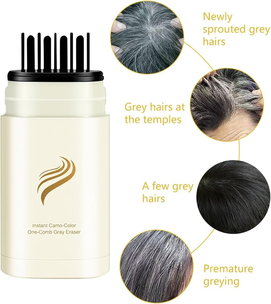 2-In-1 Hair Colour Pen & Comb - Instant Grey Hair Cover for Women & Men | Waterproof and Sweatproof Root Colour Pen for All Hair Types image number 3