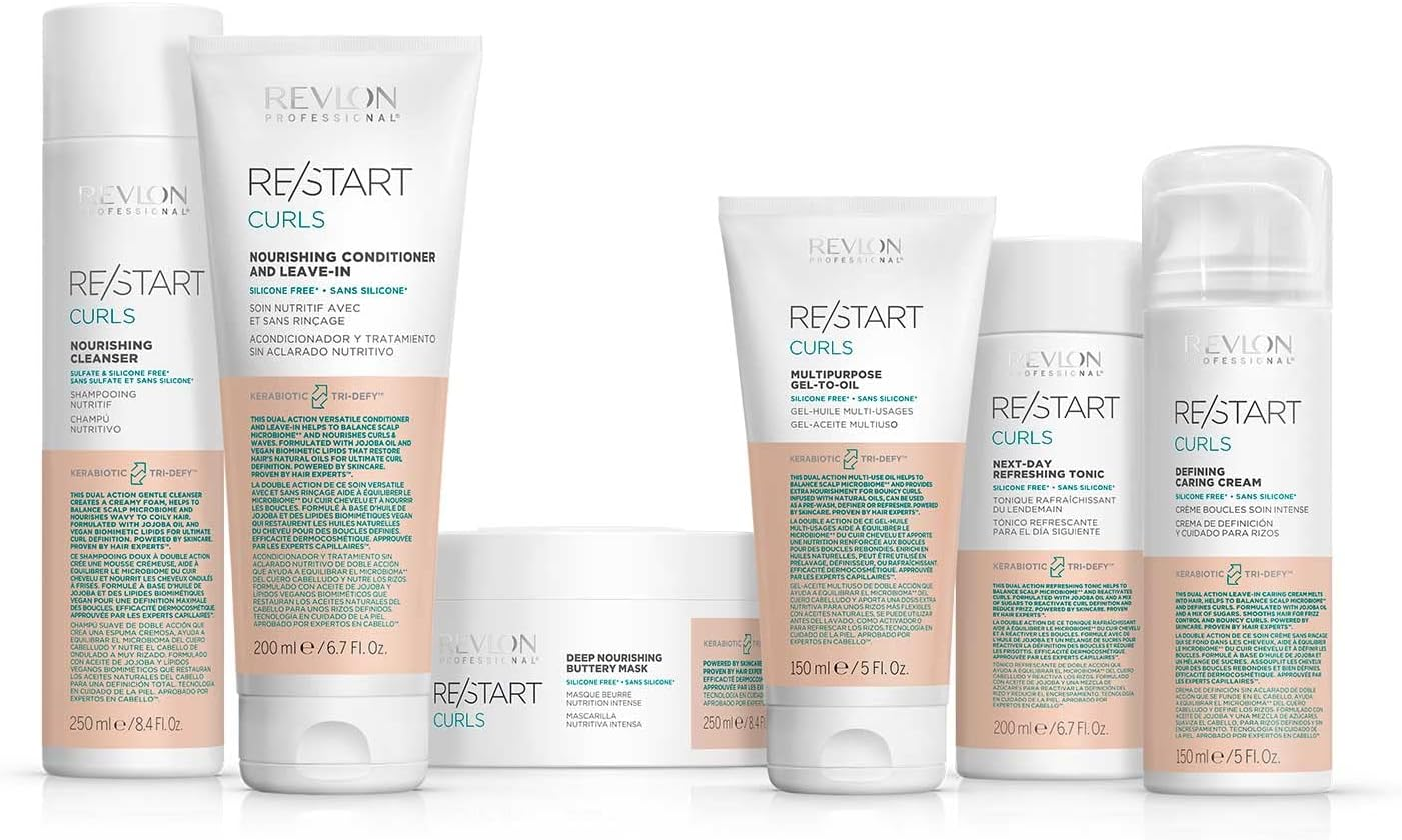 REVLON PROFESSIONAL Professional RE/START Curls Next-Day Refreshing Tonic Hair Treatment to Revive Dull (200Ml) Frizz Control, Silicone Free, Unisex, White image number 1