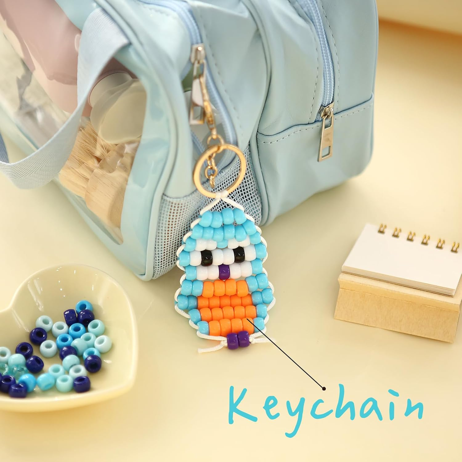 1000PCS Blue Pony Beads, Royal Blue Beads for Bracelets Hair Beads for Braids Kandi Beads Assorted Opaque round Plastic Beads for DIY Crafts Home Decor Hanukkah Decorations - Brown/Yellow/Green/Orange/Red image number 4