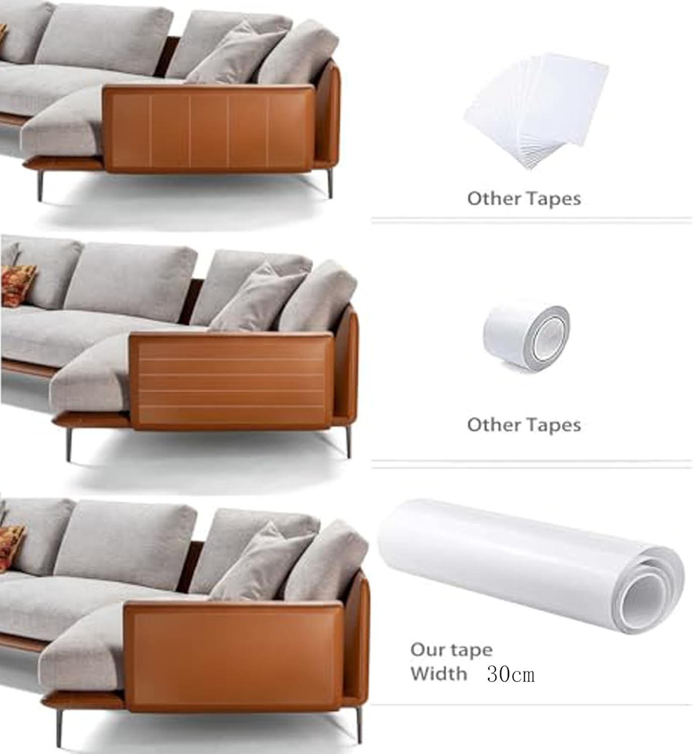 Scratch Protection Cat Tape 5 M (30 Cm X 500 Cm), Cat Scratch Protection Film, Scratch Protection Film, Scratch Protection Film, Scratch Pads for Furniture, Couch, Door, Wall, Scratch Repellent image number 4