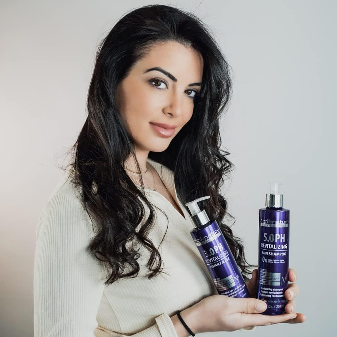 Abril Et Nature - Professional Shampoo 5.0 PH Revitalizing - Protects and Maintains Colour - Long Lasting - Sulphates and Paraben Free - Professional Hairdressing Treatment - More Shine - 250 Ml
