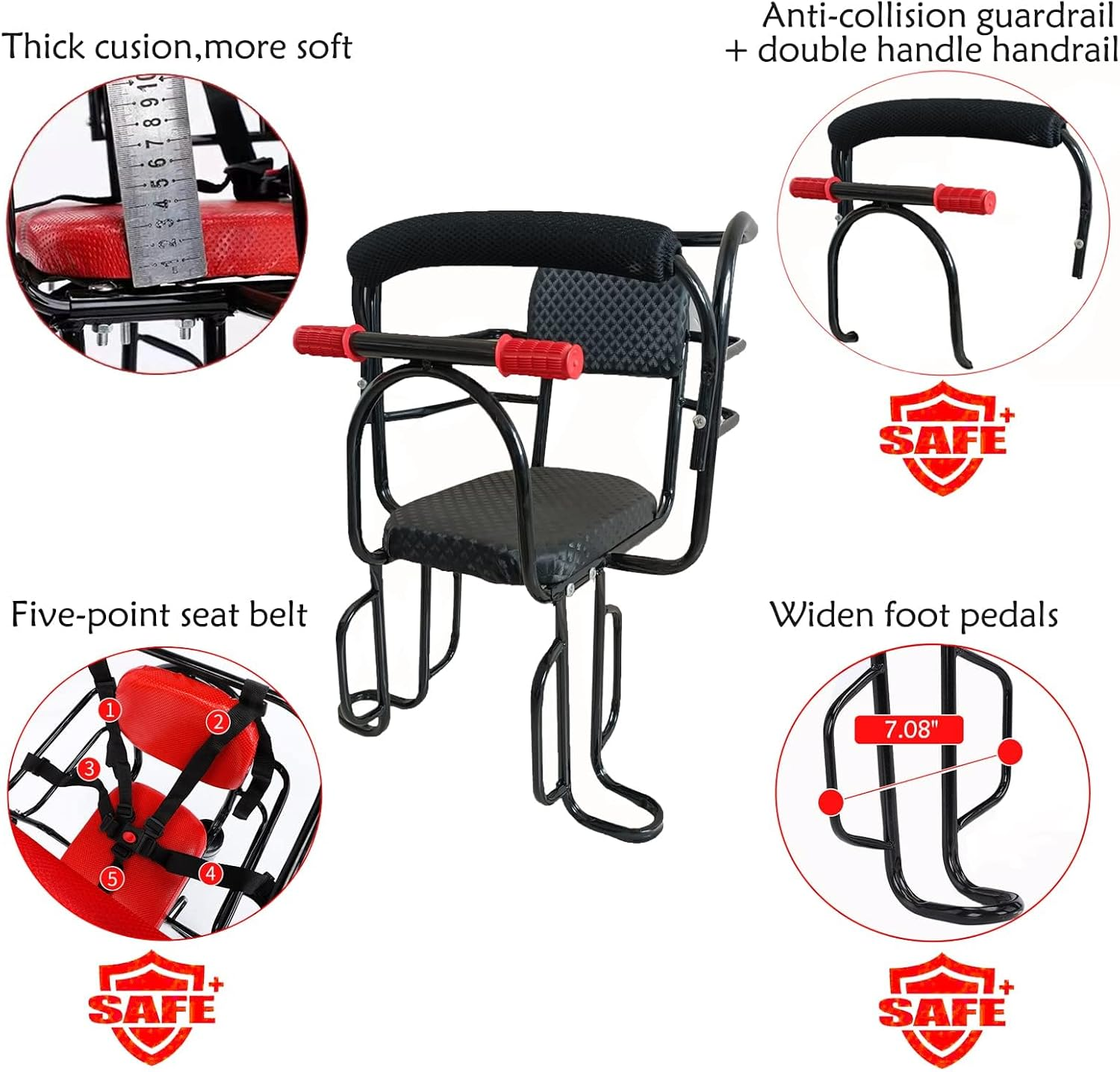 Rear Mounted Child Bike Seat &ndash; Back Mount Kid&rsquo;S Bicycle Seat for Toddlers & Children, Secure & Comfortable Bike Carrier for Adult Bikes, Outdoor Cycling Accessory image number 5