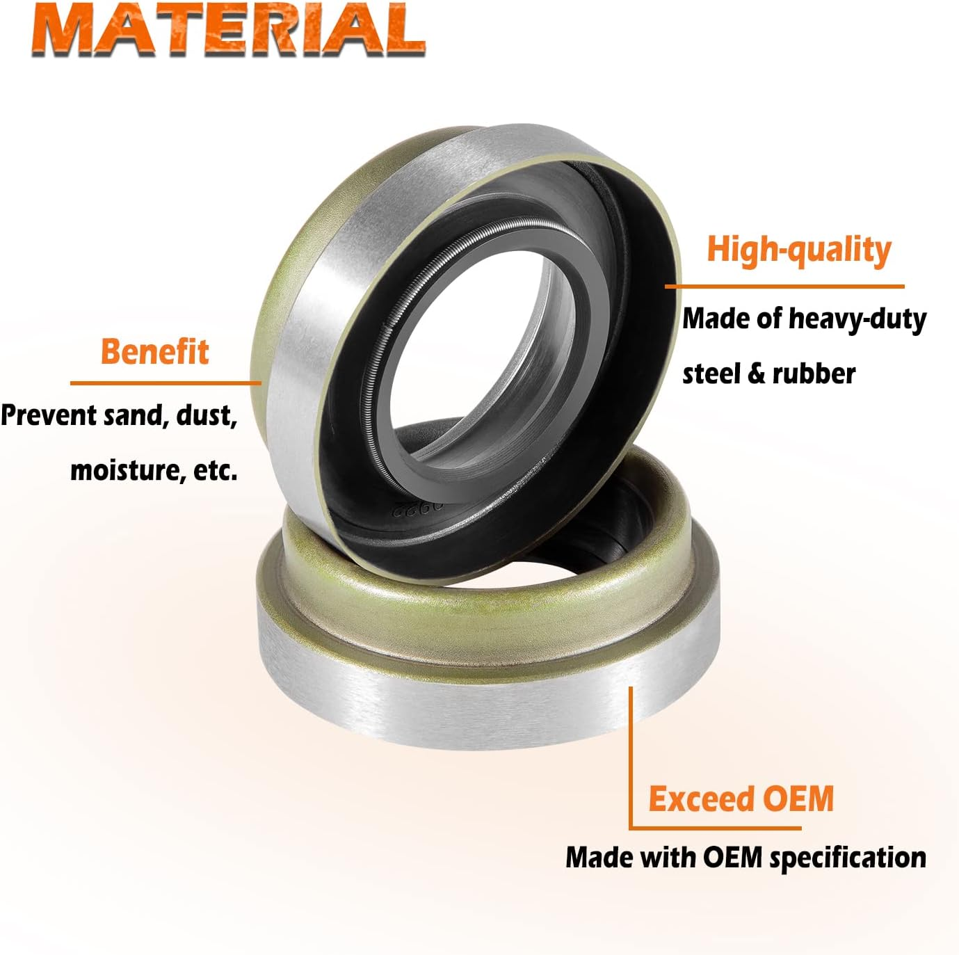 2 Packs of 46470 Oil Seal Fit for Dana 30 Inner Axle Complatible with Jeep Wrangler YJ TJ JK CJ image number 1