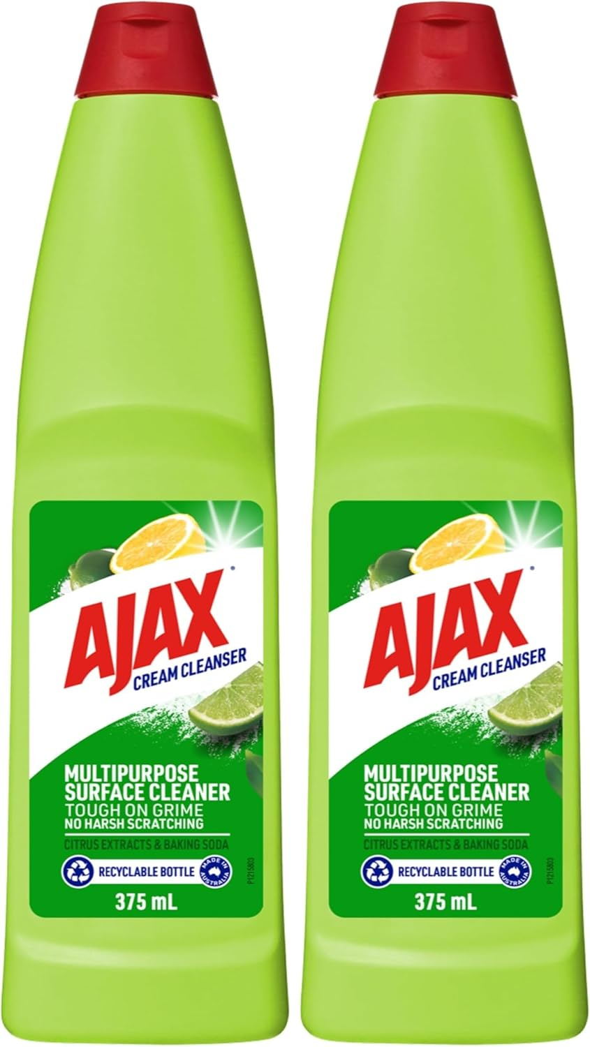 Ajax Cream Cleanser, 375Ml, Baking Soda and Citrus Extracts, Kitchen and Bathroom Cleaner, Tough on Grime (Pack of 2) image number 6