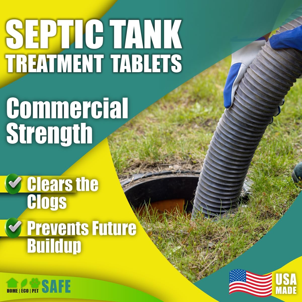GREEN PIG Septic Tank Treatment Pods- Aids in the Breakdown of Septic Waste to Prevent Backups, Easy Flush Cleaner, 2-Year Supply, 12 Pods, 53C Live Tank Treatment image number 5