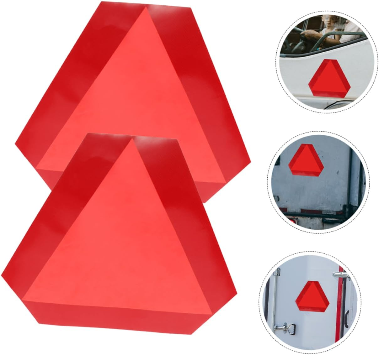Anneome 2Pcs Car Warning Triangle Reflective Slow Moving Sign for Trailer Vehicle Safety image number 3