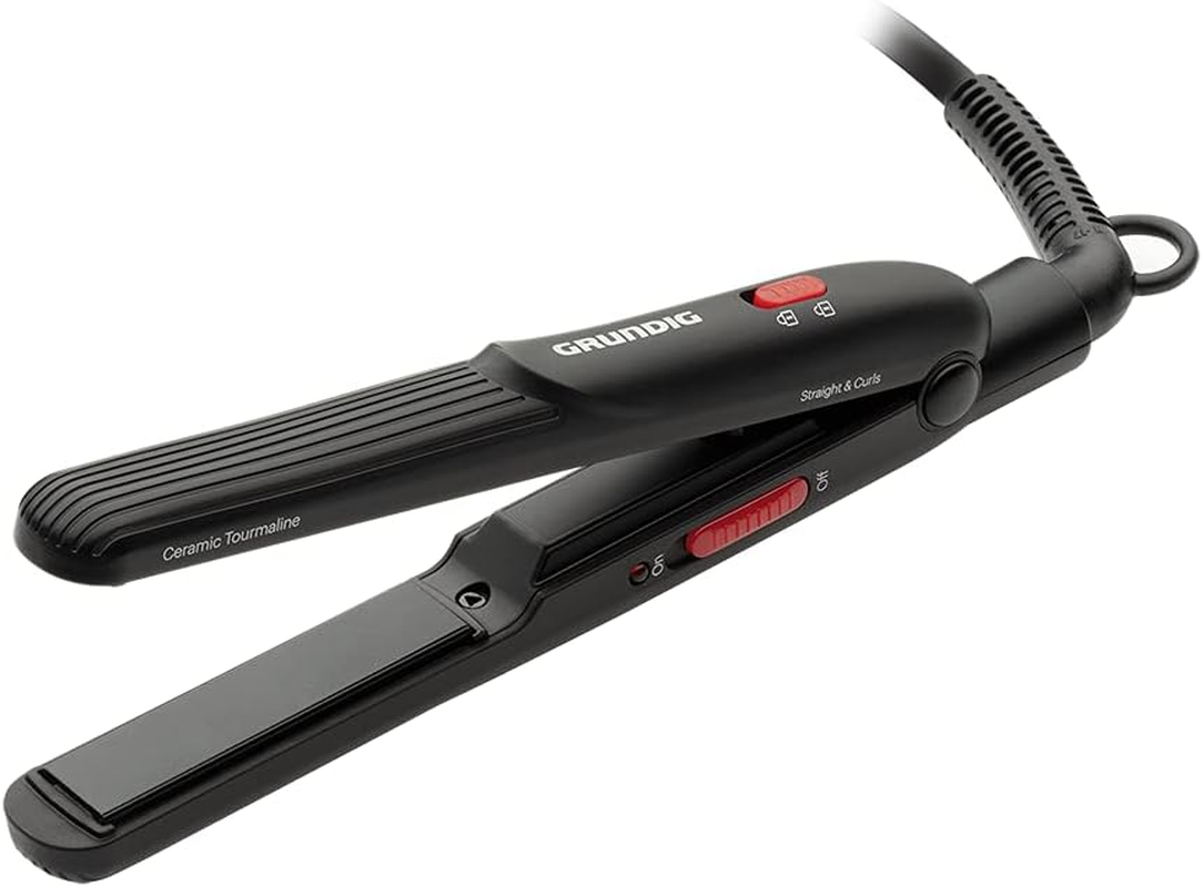 GRUNDIG HS2030 Mini Travel Hair Straightener Tourmaline Black