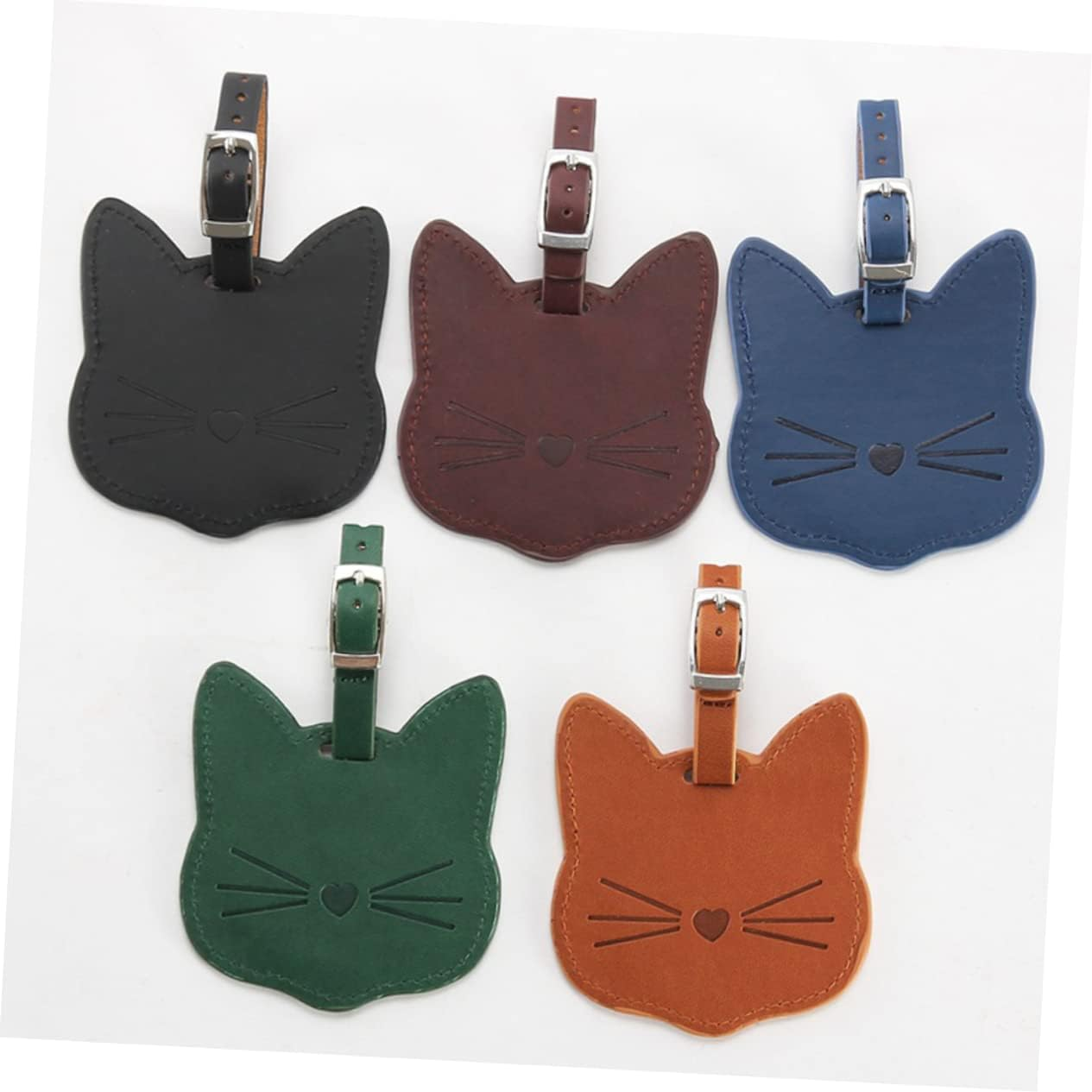 SHERCHPRY 4 Pcs Leather Luggage Tag Leather Suitcase Luggage Tag for Suitcases Travel Tag Leather Suitcase Labels Luggage Bag Tags Travel Id Tags Leather Luggage Tags Pu Leather Ceramic Tile