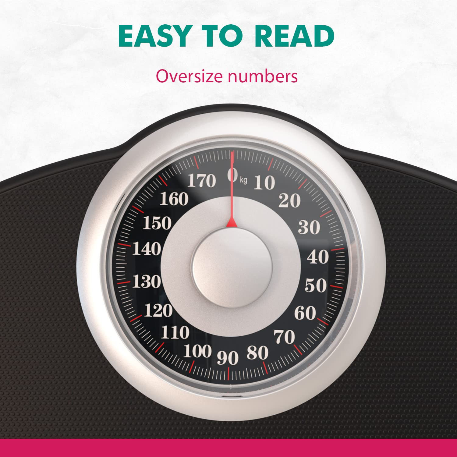 Adamson A25 KG Bathroom Scales - up to 180Kg, Anti-Skid Rubber Surface, Extra Large Numbers - High Precision Weighing Scales for Body Weight - Durable with 20-Year Assurance - New Version image number 4