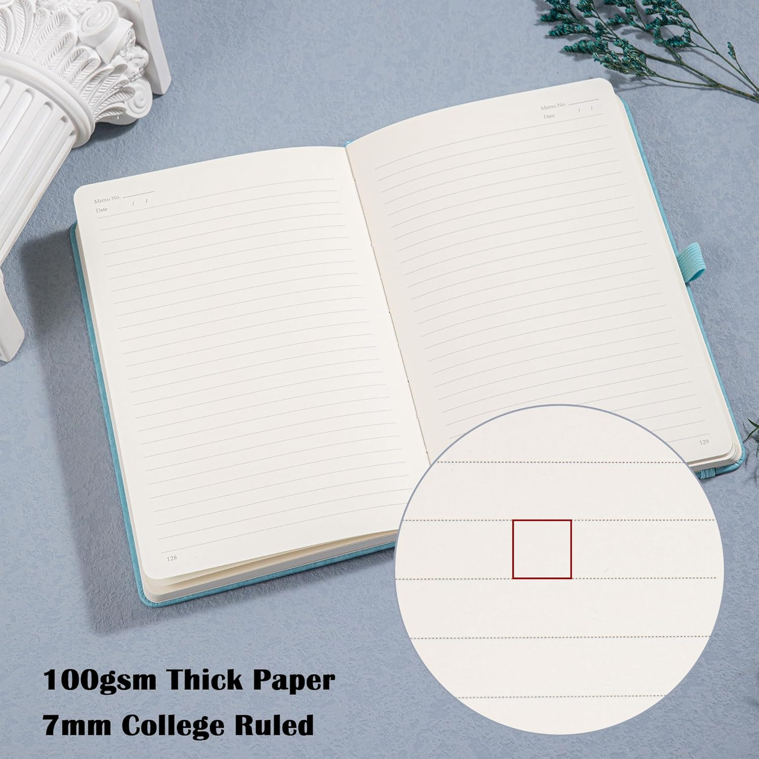 MGGAO Lined Journal Notebook for Women Men, Journals for Writing, A5 Aesthetic College Ruled Notebook for Work, Travel, School,318 Numbered Pages, 14.7 X 21.4 Cm image number 2