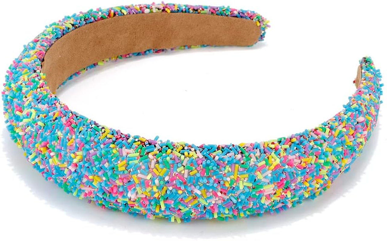 Silver Rhinestone Headband for Women, Padded Head Bands for Women'S Hair, Non Slip Sequin Diamond Headband, Glitter Sparkle Jeweled Headband, Girls Hair Accessories