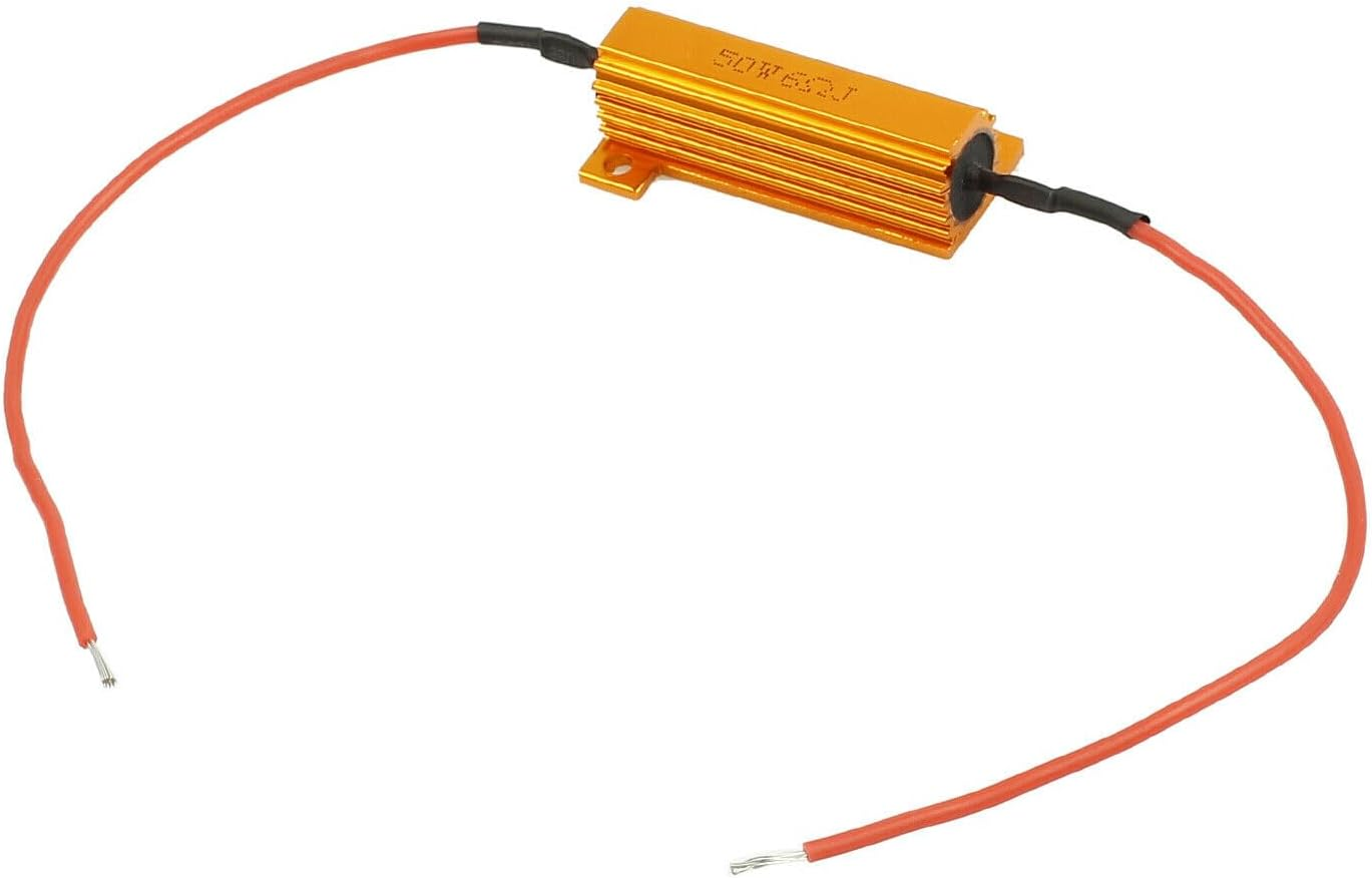 Anhoer 4 Pcs 50W 6Ohm 12V LED Load Resistor Fix LED Bulb Turn Signal Resistor Flasher Adaptor Flash Fix Error LED License Plate Lights image number 3