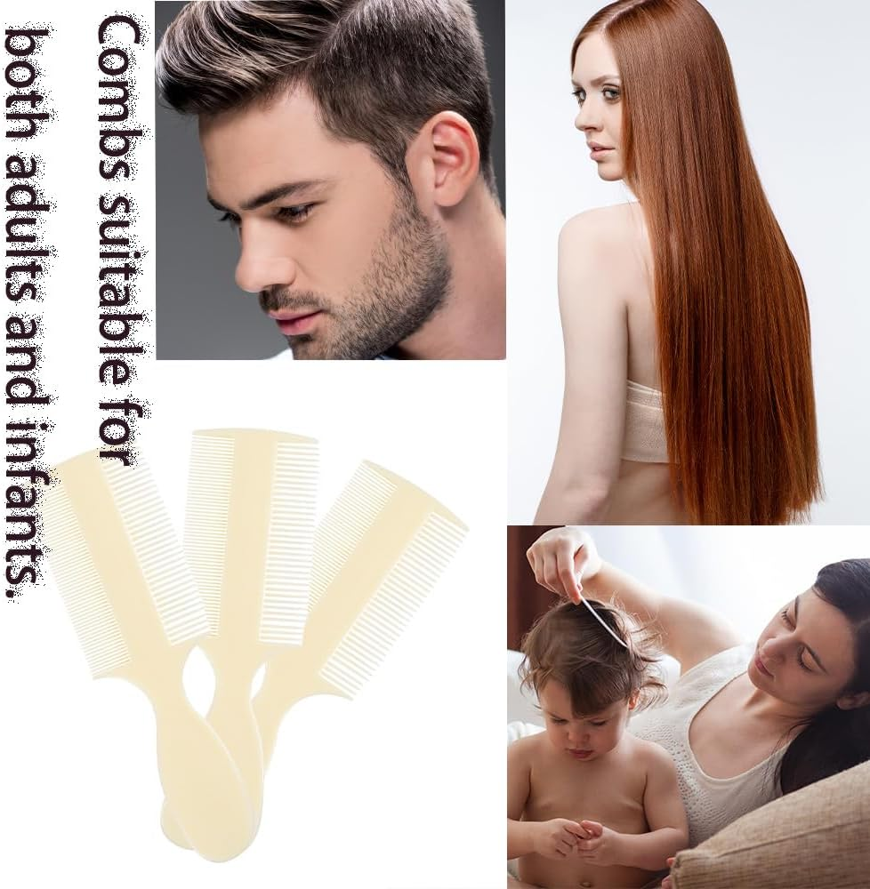Kuskins 3 Pack Double Sided Baby Comb, Fine Tooth Lice & Dandruff Comb for Newborns, Adults & Pets, Hypoallergenic Rounded Teeth for Cradle Cap (Baby Shower Essential) image number 5
