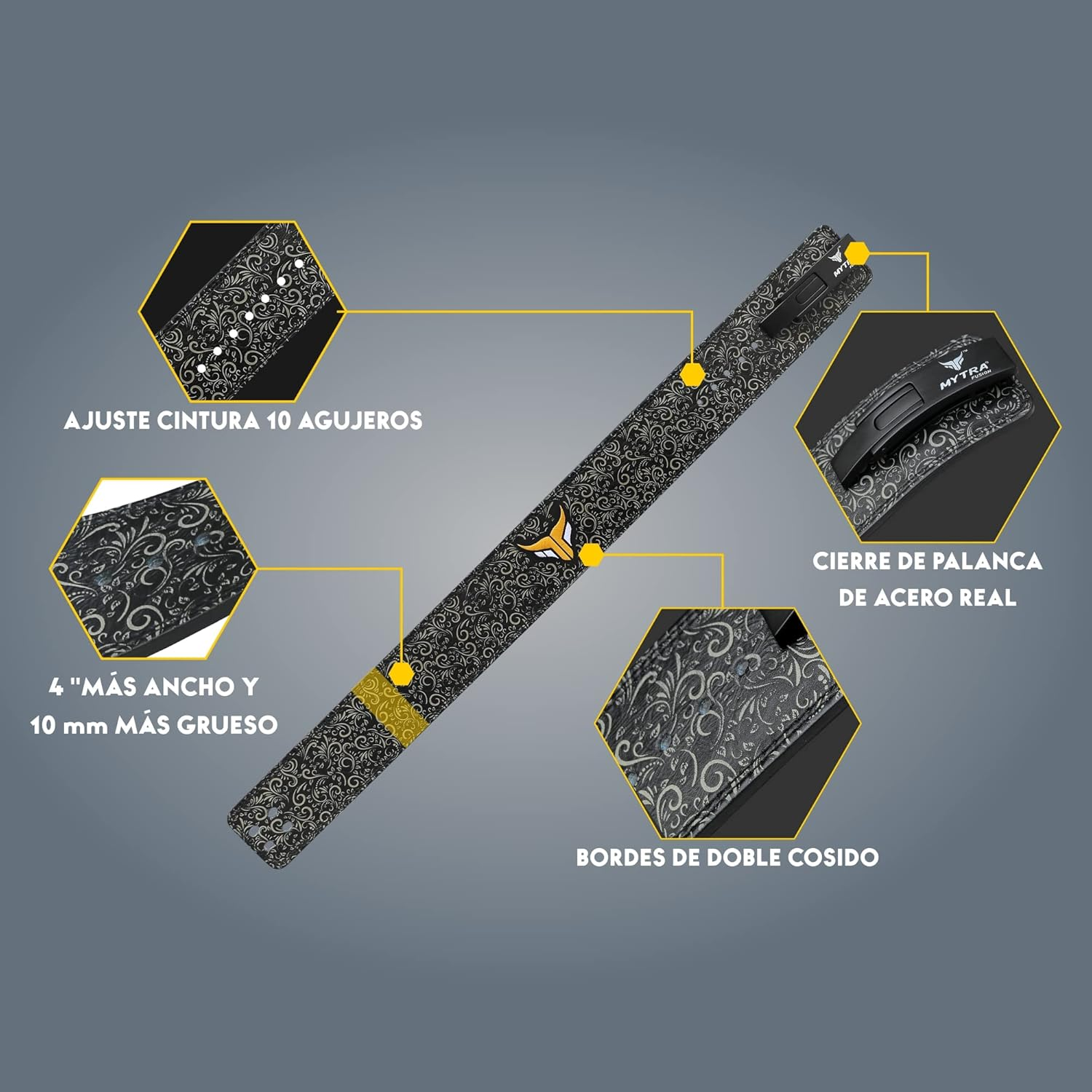 Mytra Fusion Weight Lifting Belt Power Lifting Belt Back Support Weight Lifting Belts for Men and Women 100% Leather Gym Belts for Weightlifting, Powerlifting, Strength Training, Squat image number 4