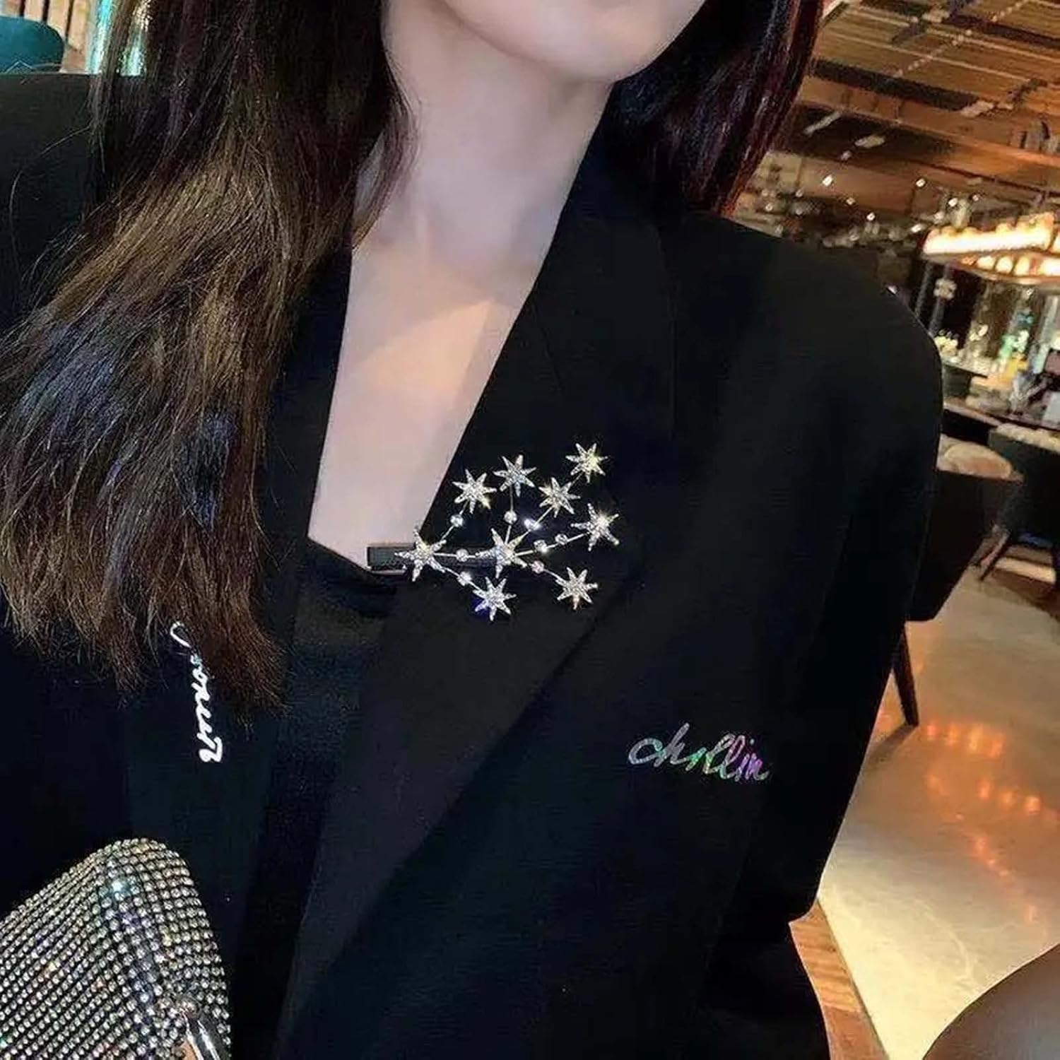 Wendalern Vintage Crystal Star Hair Clip Barrette Cluster Star Hair Clip Pin Branch Star Rhinestone Headpiece Silver Crystal Hair Clip Bridal Hair Accessories for Women and Girls image number 3