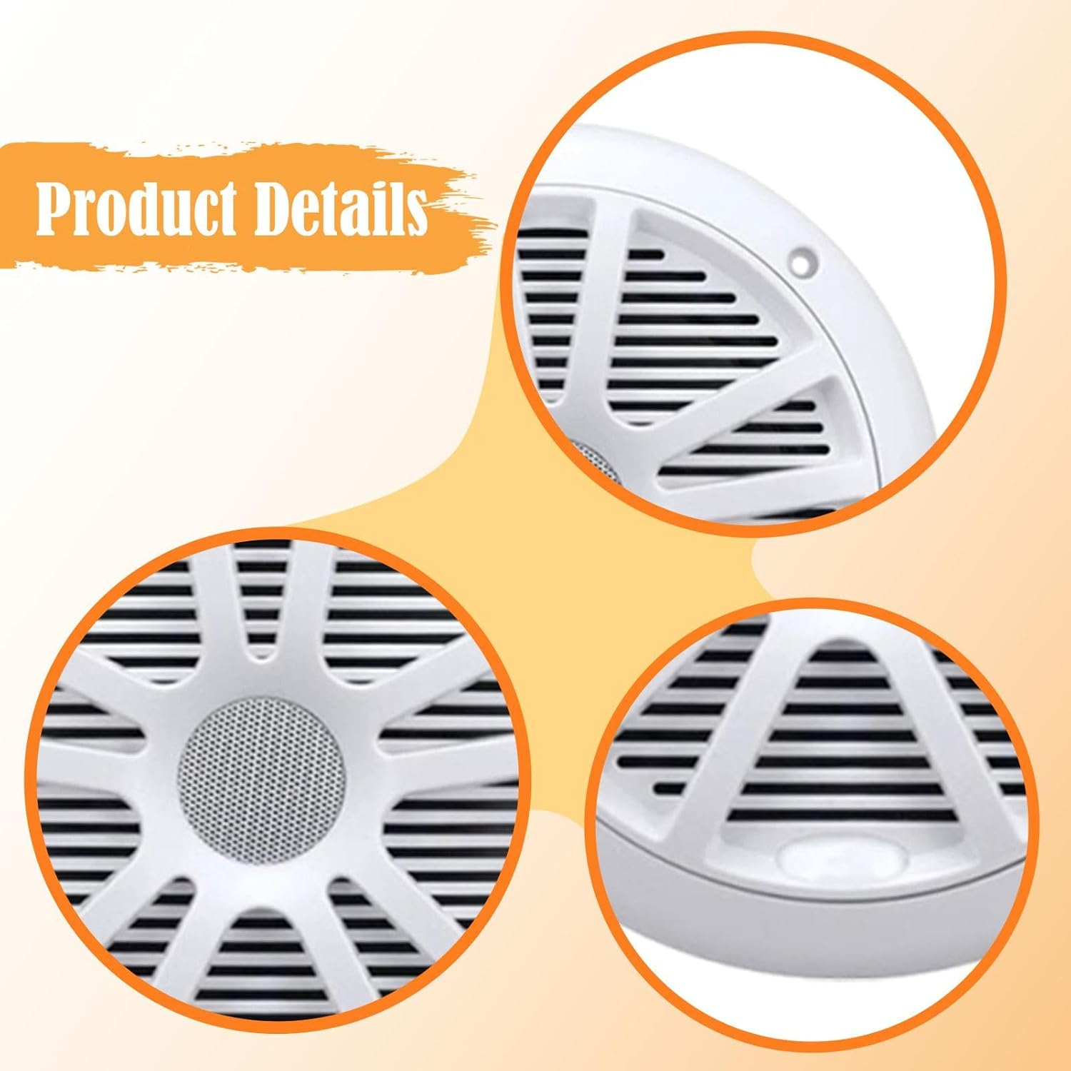 Fashioncha 2Pcs Marine Speakers Weather Resistant Accessory Practical Easy Installation Premium Durability Replacement Waterproof image number 4