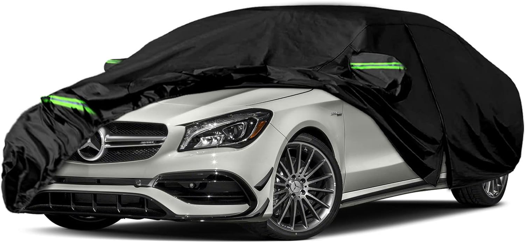 Waterproof Car Covers Replace for 2013-2025 Mercedes-Benz CLA 180 200 220 250, 6 Layers All Weather Car Cover with Zipper Door & Windproof Bands for Snow Rain Dust Hail Protection (CLA) image number 4