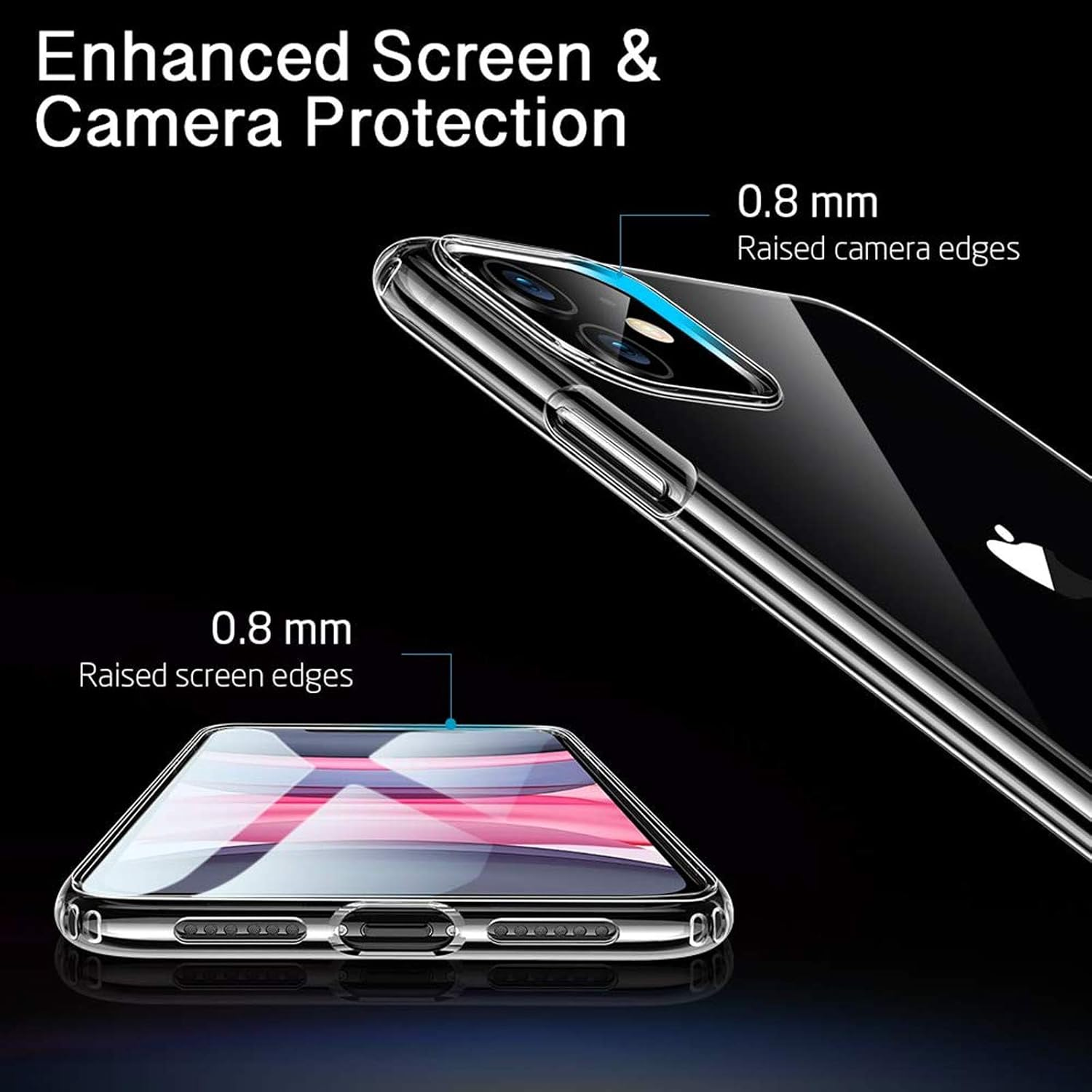 Apple Iphone 11 PRO MAX Slim Transparent Clear Bumper Cushion Back Case Cover image number 5