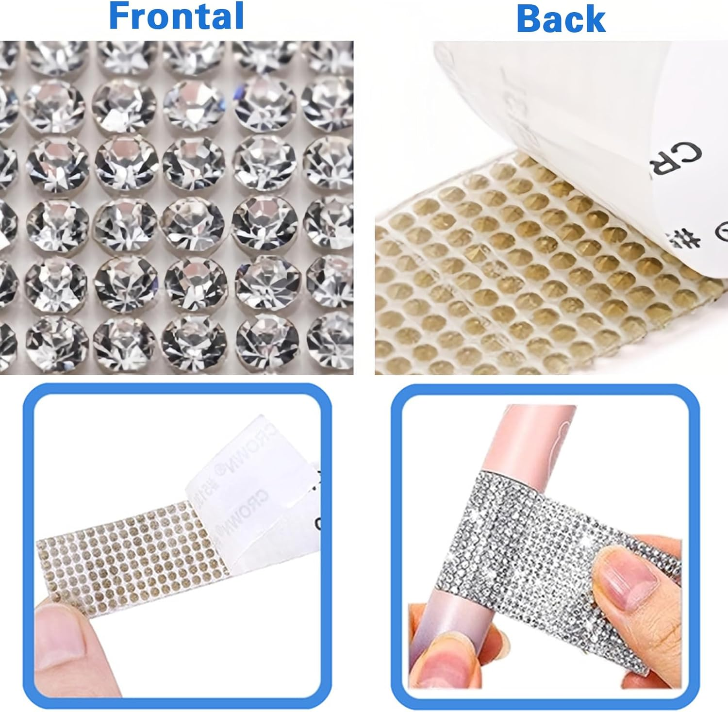 Sparkling Self-Adhesive Rhinestone Sticker Sheets 20X24Cm - Betterjonny Crystal Glitter Decals for Car/Phone/Gift DIY Decoration, Reusable Multi-Purpose Craft Accessories image number 4