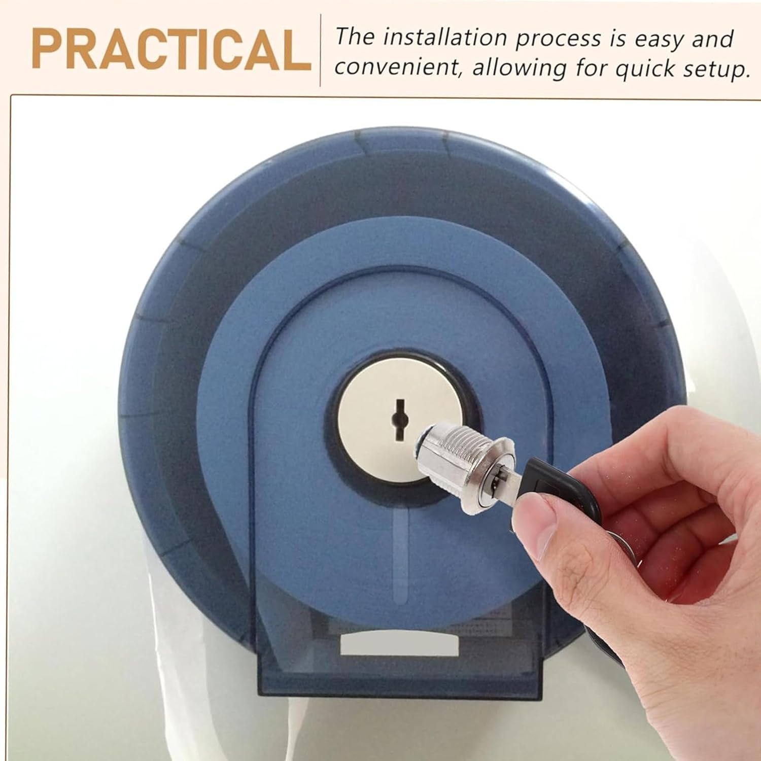 Universal 25Mm Cabinet Lock - Zinc Alloy round Cam Lock Core with Key, Heavy Duty Drawer Lock for Milk Boxes, Office Desks, Industrial Storage Units image number 3