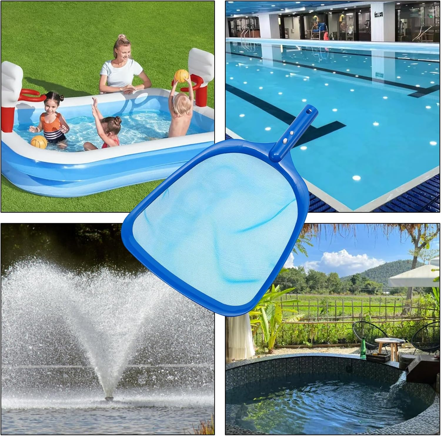 2 Pack Pool Skimmer Net, Pool Nets for Cleaning, Swimming Pool Leaf Skimmer Net with Reinforced Frame, Ultra Fine Mesh Netting, Clean Remove the Finest Debris Fast image number 3