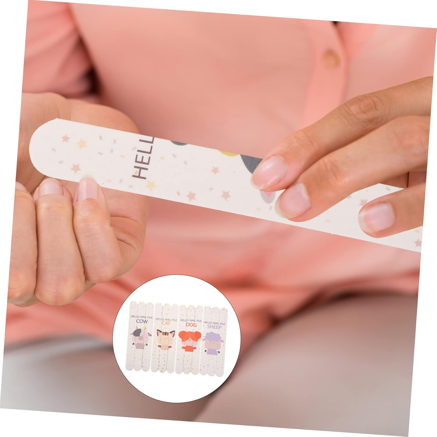 LOORGVEL 12Pcs Animal Nail Files Kit Double Sided Buffer Blocks for Manicure Pedicure image number 5