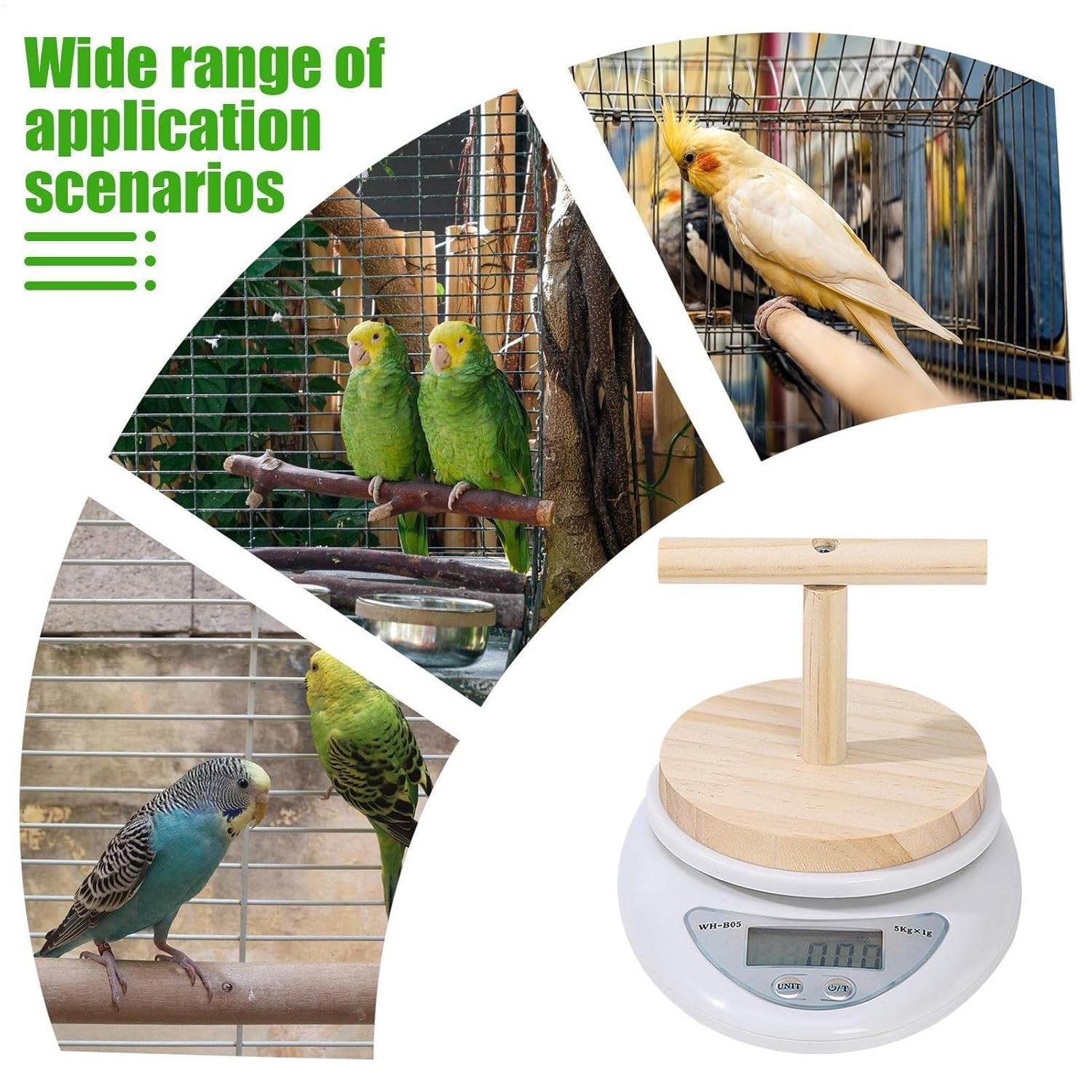 Bird Scale with Perch,Parrot Training Pet Bird Scale - Digital Weighing Tool, Weight Changing Monitoring with High Accuracy for Precise Feed, Milk Powder Measurement image number 1