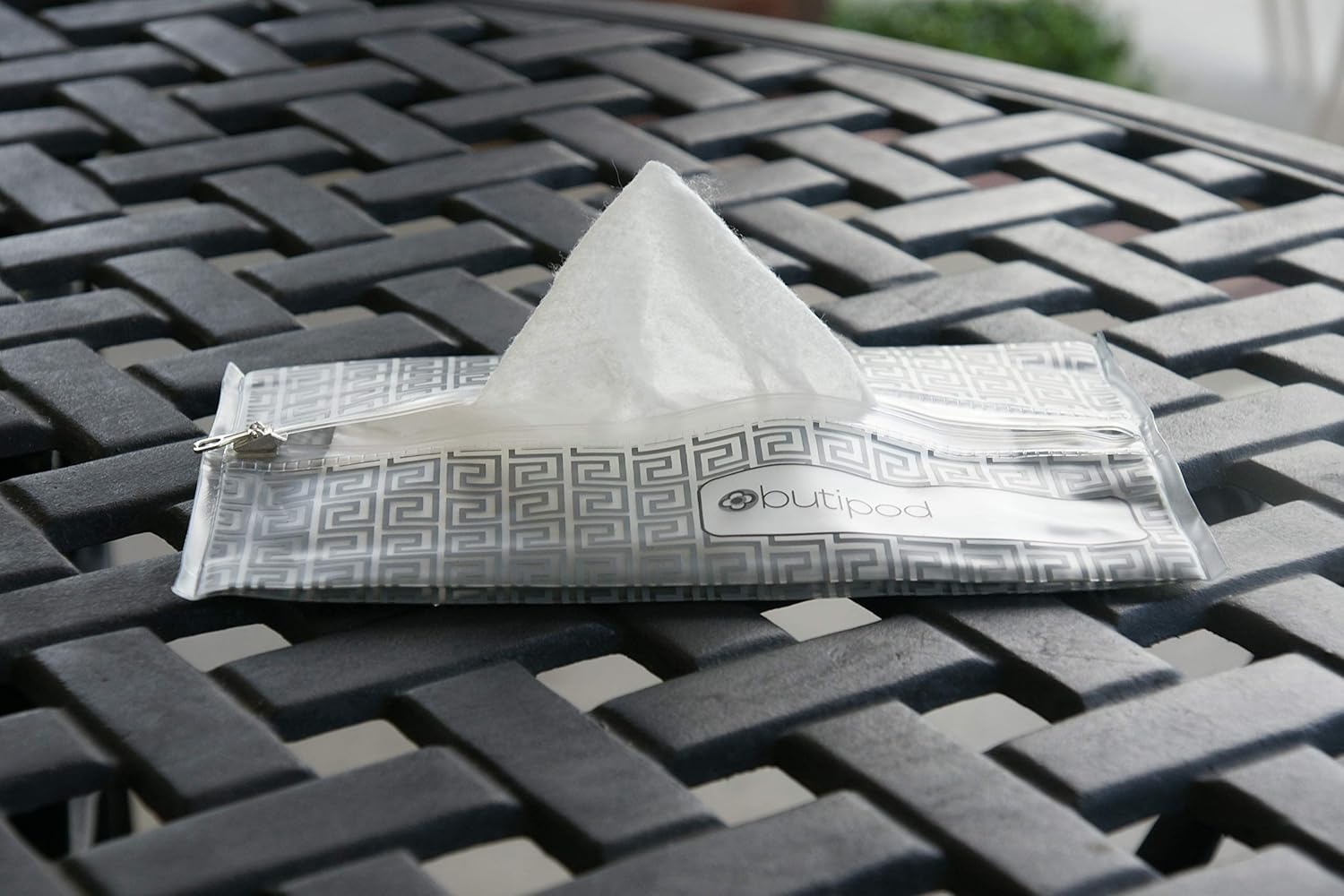 Butipods Reusable Wet Wipe Pouch Slim Case Travel Clutch Holder | Portable Diaper and Hand Bag Wipes Dispenser | Keeps Wipes Moist and Handy! | Set of 2 (Grey Keys & Tiles) image number 6