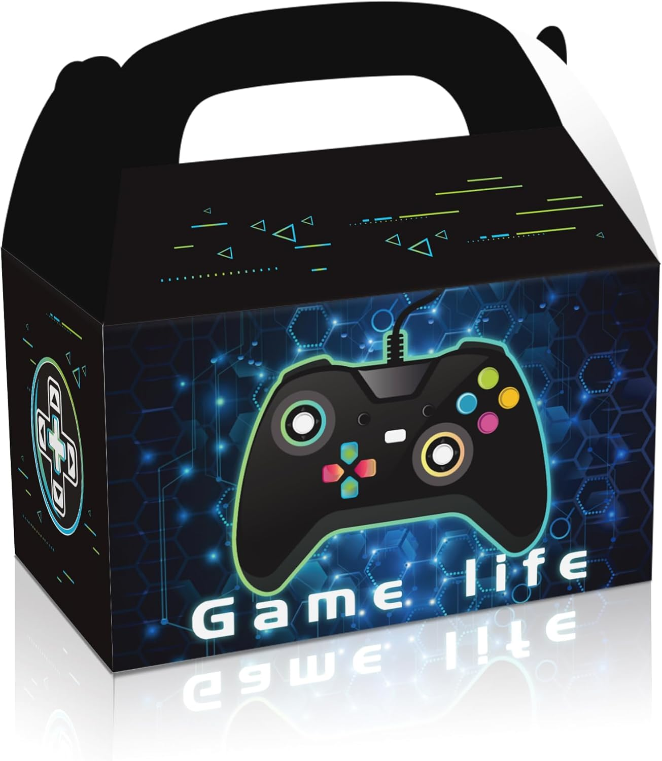 WODJR 24Pcs Video Game Candy Boxes Video Game Party Decorations Video Game Gift Boxes Video Game Party Favor Boxes Treat Boxes for Video Game Party Supplies Gamer Level up Party Decorations (Blue) image number 3