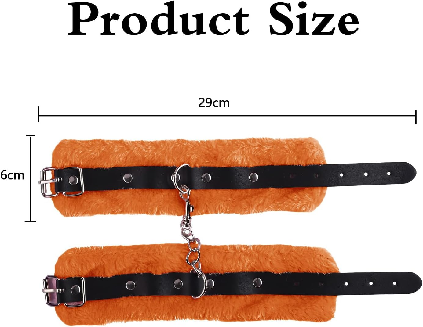 Mineens Handcuffs Sexy Toy,Orange Plush Handcuffs,Novelty Animals Costume Party Accessory Role-Playing Accessories,Sexy Plush Handcuffs Set Suitable for Couple Role-Playing Party Supplies image number 5