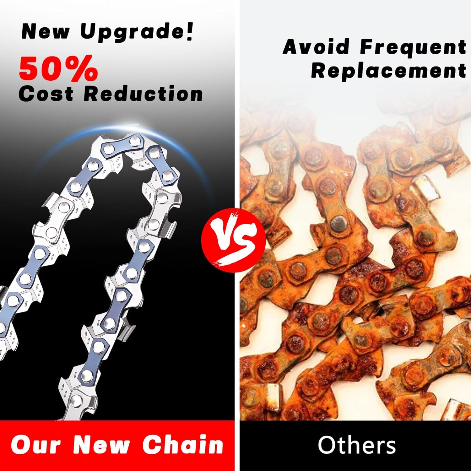 O-CONN 4 Pack 16 Inch Chainsaw Chain 3/8" LP Pitch .043'' Gauge 56 Drive Links Fits Greenworks, Dewalt, Poulan, Milwaukee and More image number 2