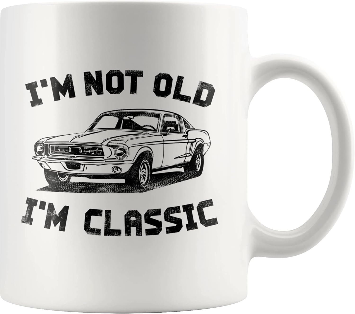 Panvola I'M Not Old I'M Classic Retirement Gift Mug Retired Senior Dad Father Grandpa Granddad Birthday Gifts for Car Lover Ceramic Cup 11 Oz White image number 6