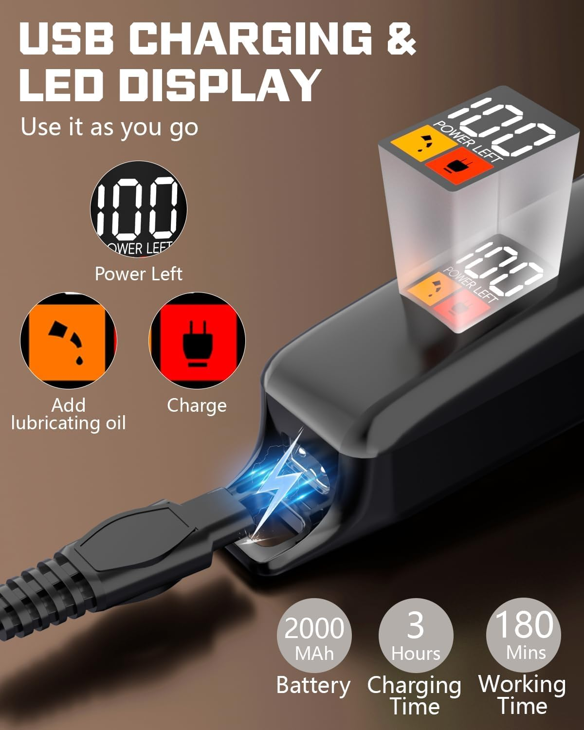 ACE2ACE Dog Clippers, Professional Pet Clippers for Dogs, Rechargeable Cordless Low Noise Grooming Razor Perfect for Thick/Heavy Coats image number 5