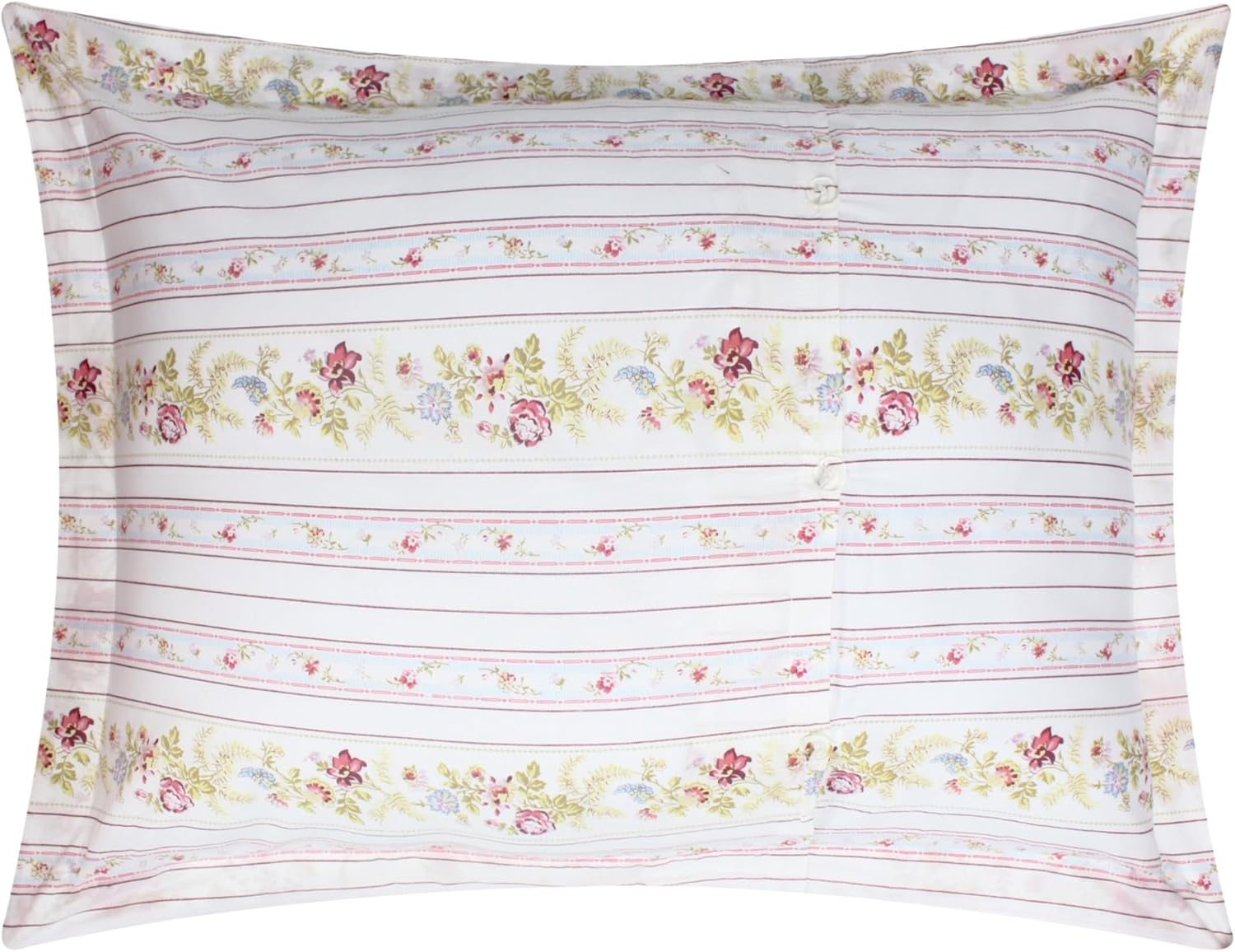 Greenland Home Antique Rose Button Closure Duvet Sham, Standard, Ivory image number 2