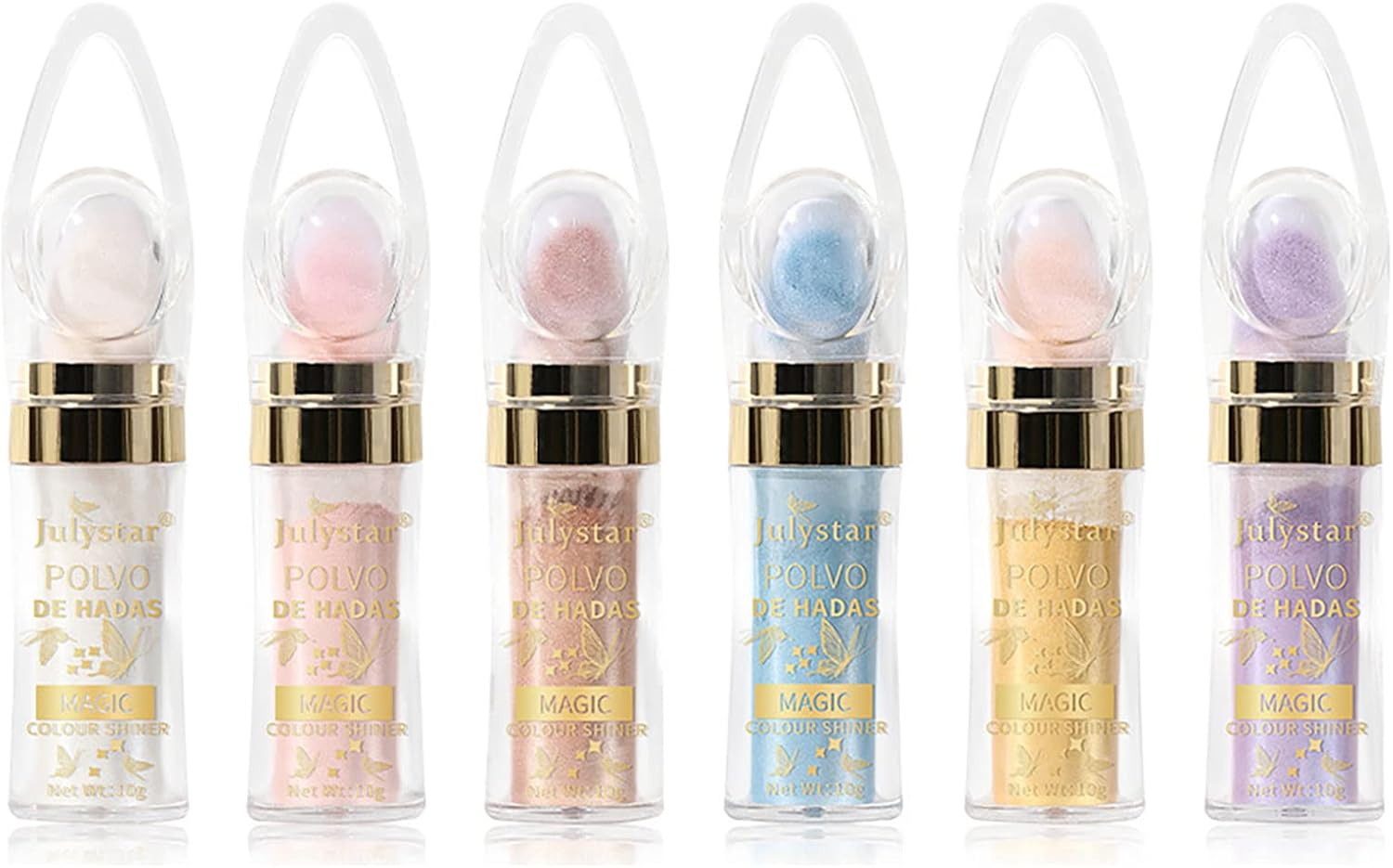 Joyeee Body Glitter, 6Colors Face Glitter Powder, Shimmer High Gloss Powder Brighten Dimension Skin, Nude Shiny Blush Nose Shadow for Body Face Hair Eye, Travel Size Sparkle Glow Cosmetic Gift Kit image number 5