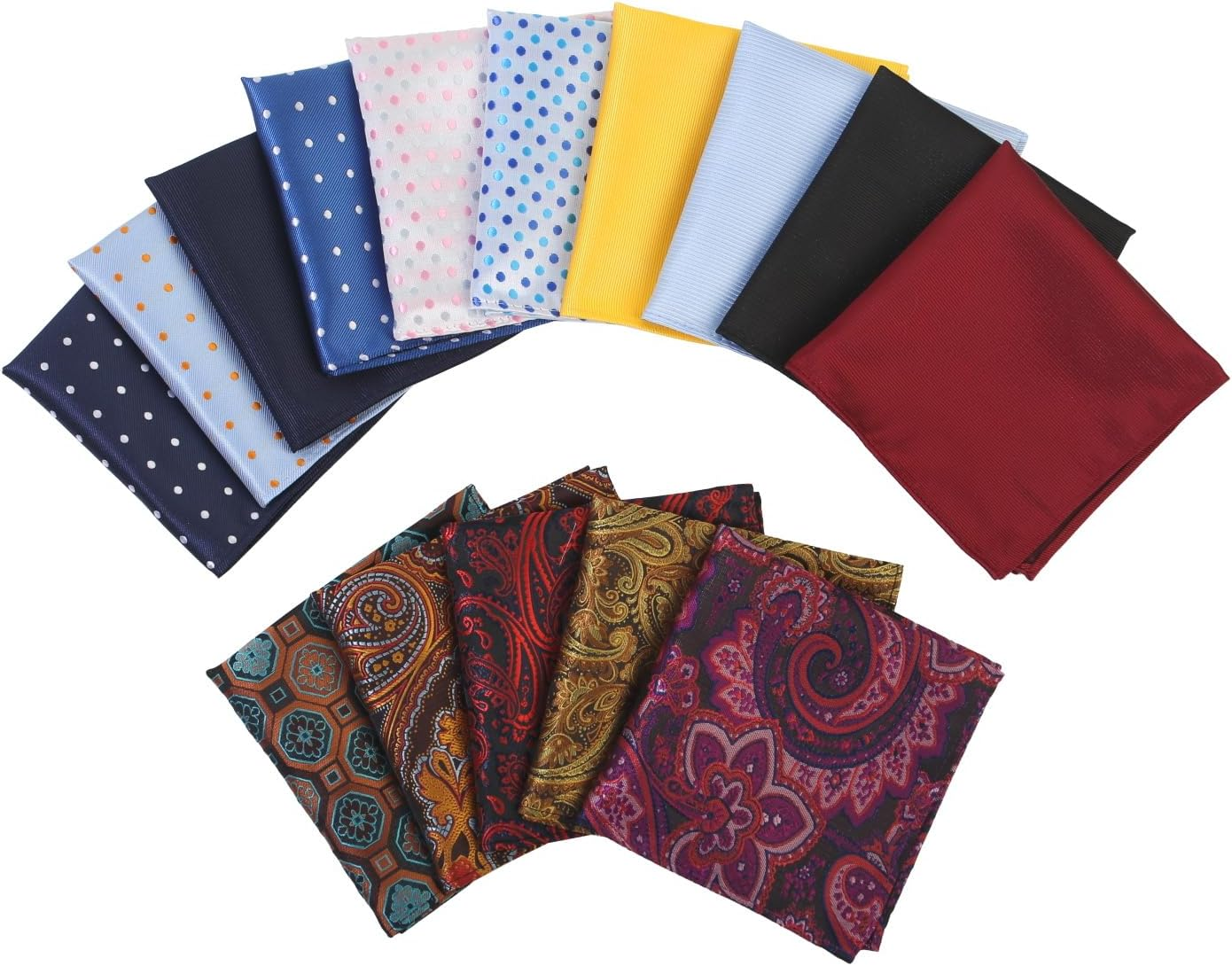 Yamoloz 15 Pack Men'S Pocket Squares, Soft Hankies Premium Mens Pocket Square Handkerchiefs Set, Multicolor, Medium image number 1