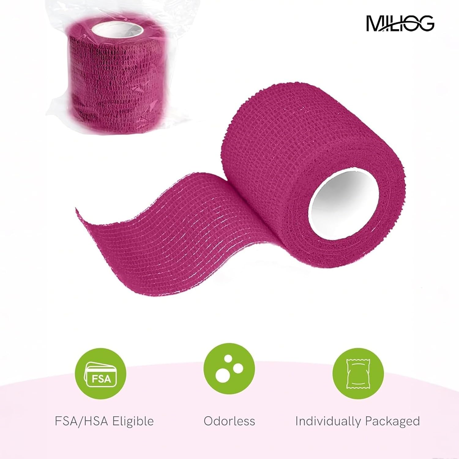 Self-Adhesive Bandage Wrap 6 Rolls - 2" X 5 Yards Cohesive Tape for First Aid, Sports, Kids & Pets